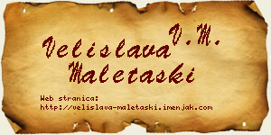 Velislava Maletaški vizit kartica